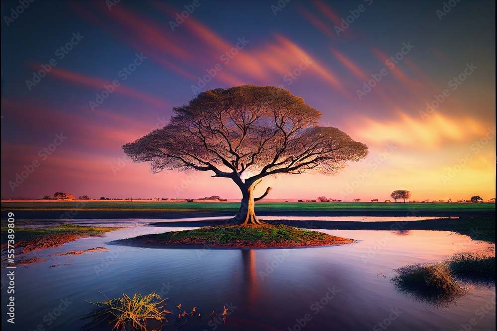 Tree of Life - digital art made by generative AI depicting the tree of ...