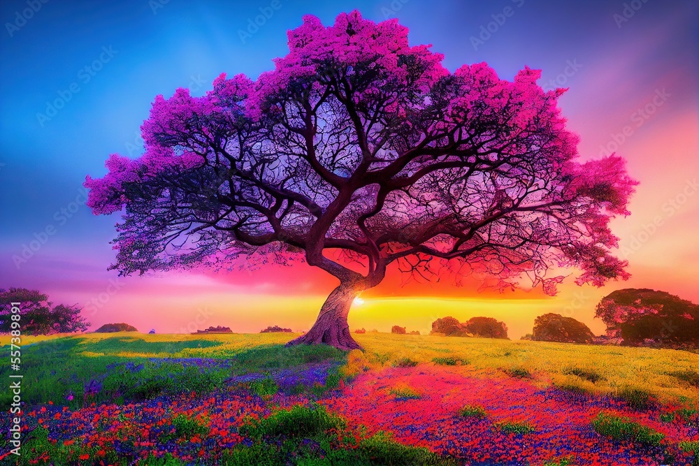 Ilustración de Stock Tree of Life - digital art made by generative AI ...
