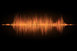 Image of an orange sound wave. The concept of sound perception.