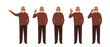 © Volha Hlinskaya - Handsome senior man in casual outfit set with different gestures isolated vector illustration
