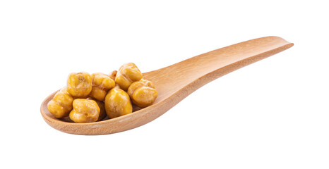 chickpeas in wood spoon isolated on transparent png