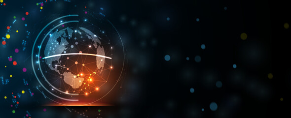 Technology data background, idea of global business solution