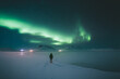 Polarlichter über einem Fjord - ai generiert