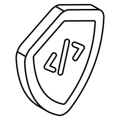 unique design icon of coding security
