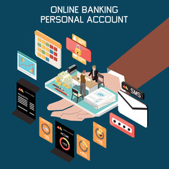 Wall Mural - Online Mobile Banking Design Concept