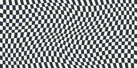 Fototapete - Checker wavy seamless mesh. Vector for print and interior, seamless pattern.
