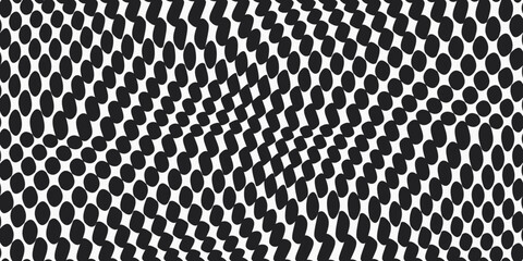 Leinwandbilder - Black wavy seamless mesh. Vector for print and interior, seamless pattern.