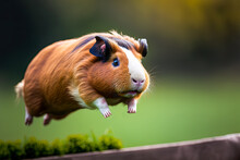 Jumping Guinea Pig. Generative AI