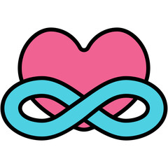 Sticker - infinite outline color icon