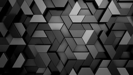 Background of Geometric Shapes. Abstract motion, loop, two color, 3d rendering, 4k resolution
