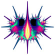 Spiky Fractal Bug in Blue Pink Purple and Green