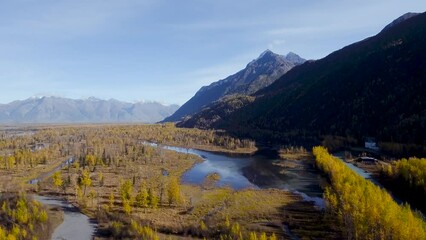 Poster - Aerial view of Eklutna Tailrace in Alaska