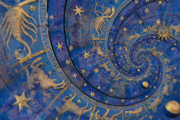 Leinwandbilder - Abstract old conceptual background on mysticism, astrology, fantasy