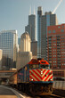 A Metra Commuter Train Leaving Union Station Chicago during rush hour