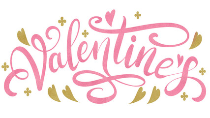 Wall Mural - Happy Valentines day typography on transparent background 