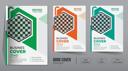 Wall Mural - Corporate business book cover template design with Leaflet presentation, annual report, book cover templates layout in A4 size