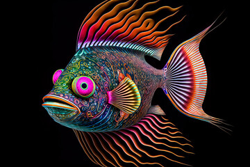 Wall Mural - beautiful colorful tropical fish
