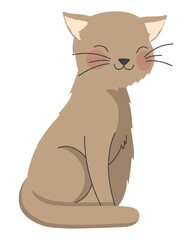 Wall Mural - cute little cat beige