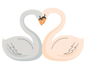 Sticker - swans animals couple love