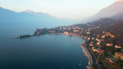 Poster - Sunset on the beach of Lake Garda