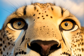 Wall Mural - close up portrait of cheetah, wildlife animal background.