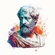 Aristotle modern colorful portrait
