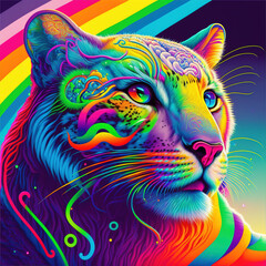 Naklejka na meble cat of a rainbow