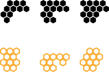 Honeycomb yellow vector simple icon set on white background..eps
