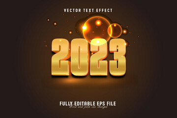 Wall Mural - 2023 3d gold editable vector text effect