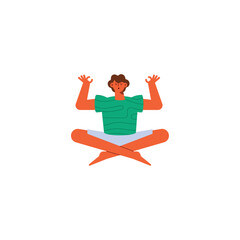 Poster - young man in lotus position