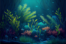 Under Water Scene Ideal For Sea And Aquarium Backgrounds