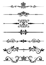 Collection Of Ornamental Rule Lines In Different