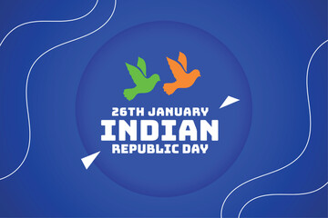 Wall Mural - 26th january indian republic day banner with peace bird design