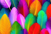 Chicken Feathers In Soft And Blur Style For The Background, Abstract Art