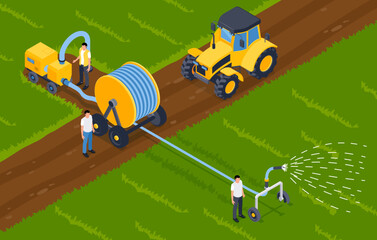 Wall Mural - Irrigation Systems Isometric Background