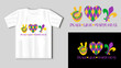 Peace, love, mardi gras. Vector lettering for t shirt, poster, card. Mardi Gras concept with t-shirt mockup