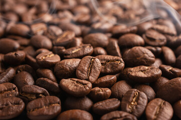 Canvas Print - Background of roasted coffee beans for morning espresso