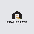Initial R logo with real estate elements 