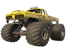 Monstertruck Gelb, Truck, Png, Hintergrund Transparent 