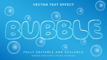 Wall Mural - water bubble graphic style editable text effect