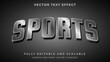 sports gym with silver graphic style editable text effect
