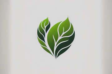 Wall Mural - Leaf Heart Symbol Logo Icon. design for a contemporary logo icon. Generative AI