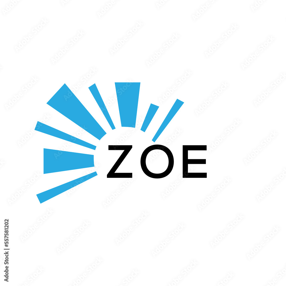 ZOE letter logo. ZOE blue image on white background and black letter. ZOE technology  Monogram logo design for entrepreneur and business. ZOE best icon.

