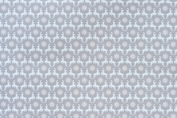 Wall Mural - holiday themed scrapbook paper background: snowflakes set within an ornate design pattern