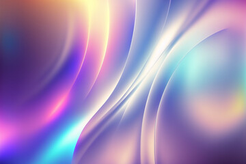 Canvas Print - Abstract holographic gradient waves background. Generative AI.