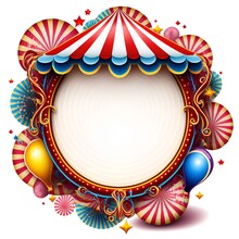 Illustration Of A Nice Round Frame, With A Circus Theme