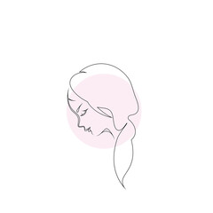 Wall Mural - Minimalist woman beauty line art logo