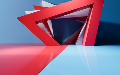 Wall Mural - Abstract geometric interior structure, 3d rendering.