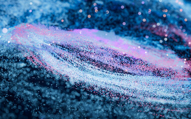 Wall Mural - colorful nebula with density glowing particles, 3d rendering.