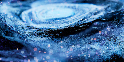 Wall Mural - colorful nebula with density glowing particles, 3d rendering.